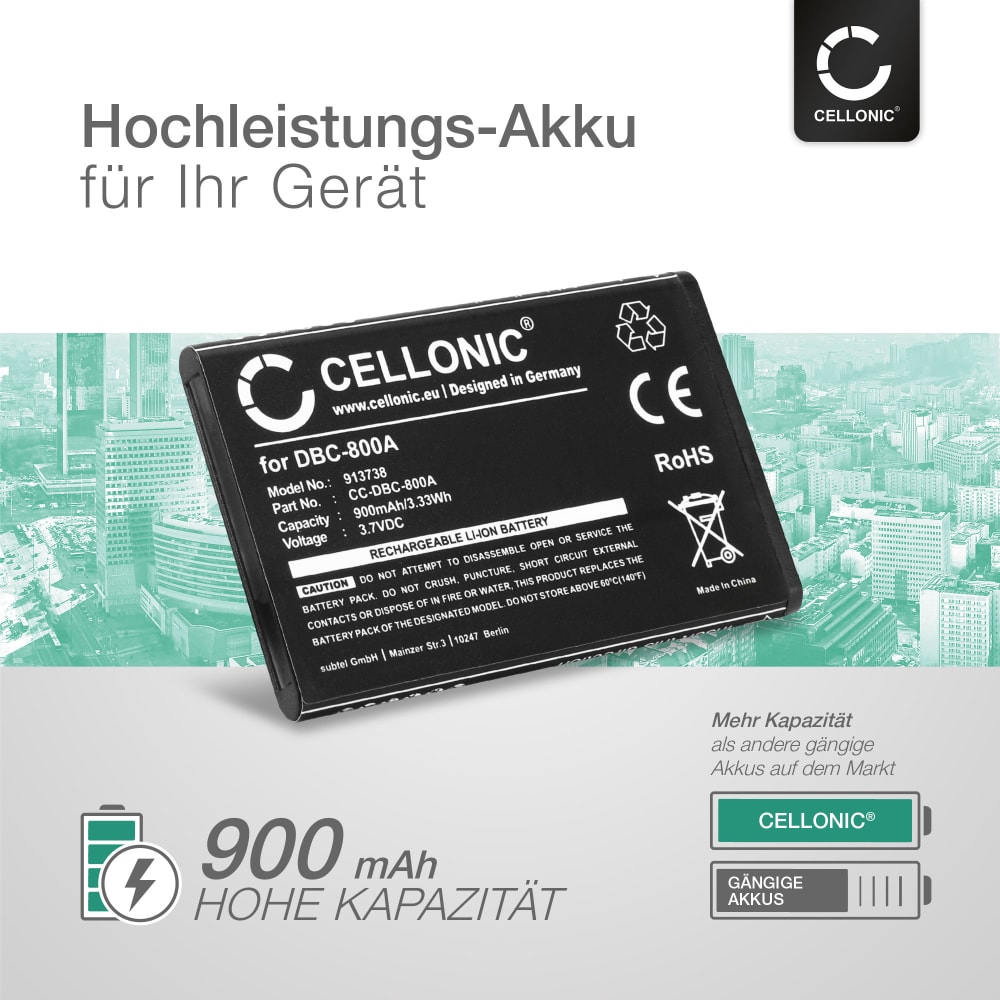TCTK Akku 900mAh - Kompatibel Mit Doro 1360, 1362, 2414 Und Vielen Weiteren Modellen