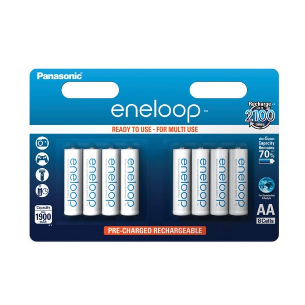 Oppladbart batterier AA Panasonic eneloop BK-3MCC (Mignon, R6, LR6, HR6) 8x