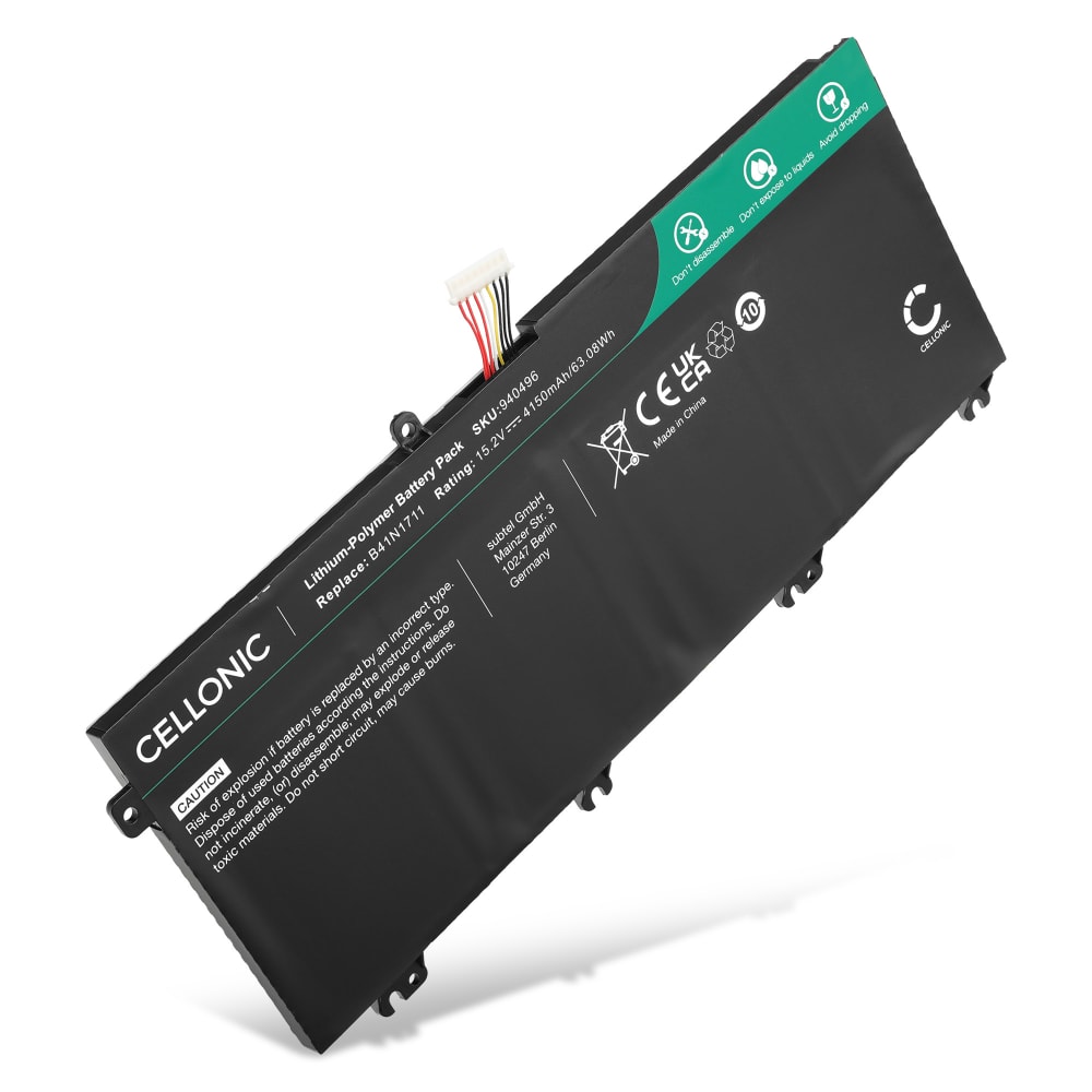 1x Batteri for ASUS FX503VD, ROG Strix GL503VM, Strix GL703VM, Strix GL503VD, GL503VD, GL703VD, Strix GL503GE, FX503VD, TUF FX705, B41N1711, 0B200-03050000, 0B200-03050100 4150mAh 15.2V fra CELLONIC