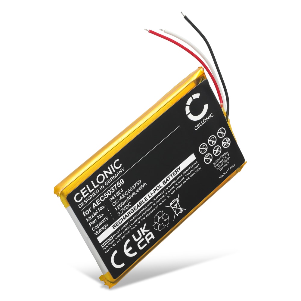 Batteri for SteelSeries Arctis 7, SteelSeries Arctis 3, SteelSeries Arctis 1, Arctis 7P AEC503759 (1200mAh, 3.7V) fra CELLONIC