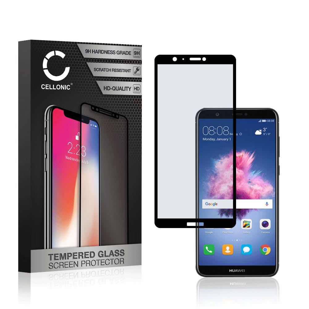 Vetro temperato CELLONIC® per Huawei P Smart (2018), screen protector (3D Full Cover 9H 0,33mm Full Glue) nero Pellicola salva schermo per telefono cellulare smartphone