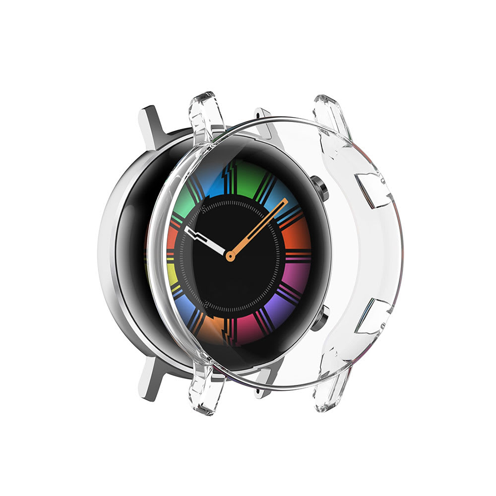 Protezione subtel® in TPU per Huawei Watch GT2 - 42mm custodia assorbi-urti per smartwatch, Trasparente, cover protettiva di bordi, ghiera, lunette e anse