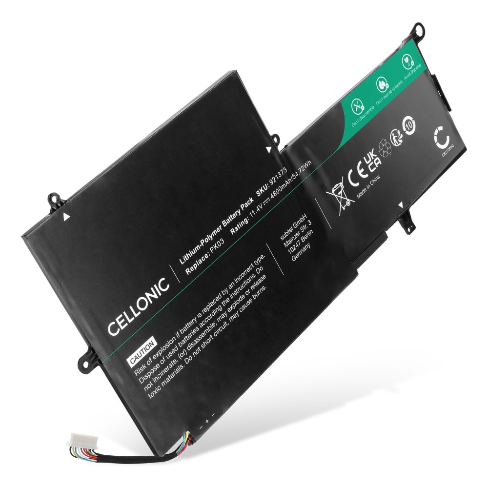 Batteri for HP Spectre 13, Spectre x360 13, Spectre Pro x360 G1 & G2, PK03XL, PK03056XL 4800mAh 11.4V fra CELLONIC