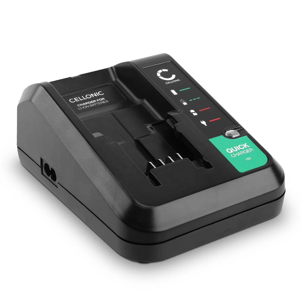 CELLONIC Black and Decker 18V lader for Li-Ion litium-ion-batterier - 2,5A BDCAC202B erstatningslader for elektroverktøy med kabel og støpsel