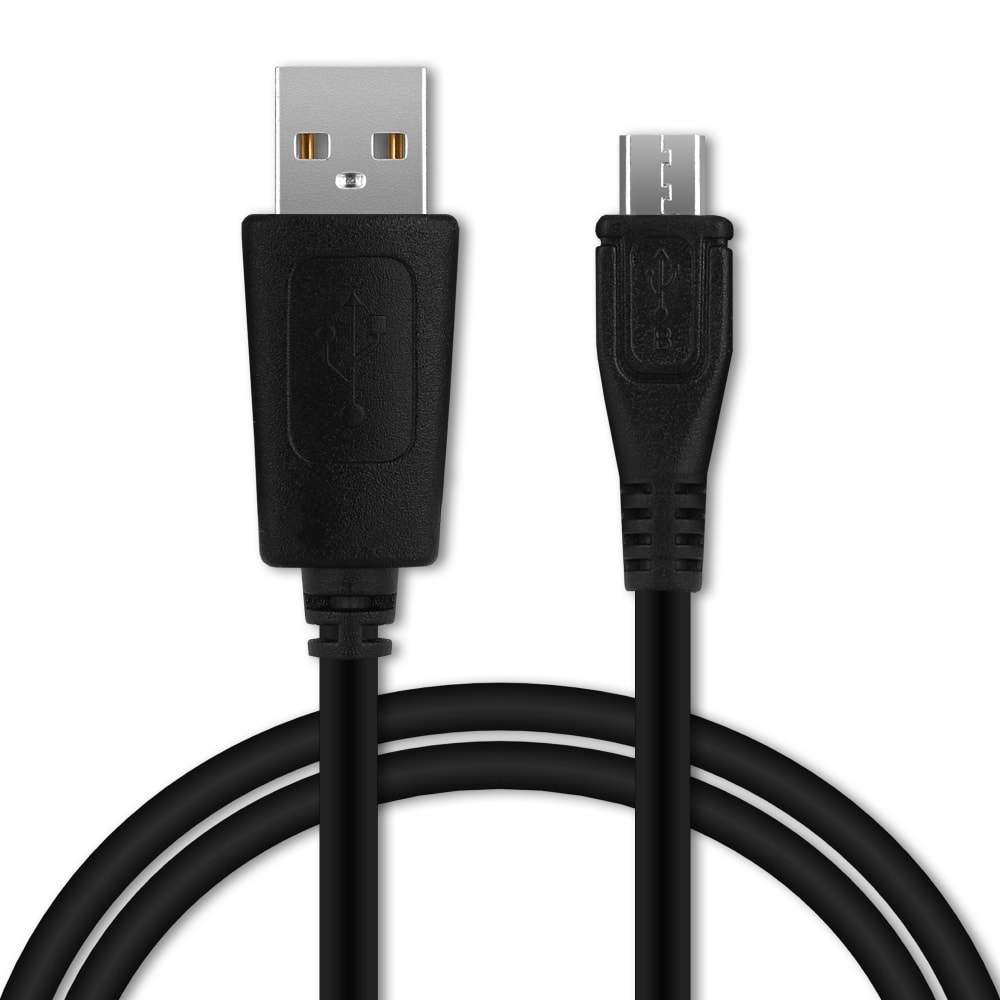 Universal Micro USB to USB A Data and Charging Cable for Mobile Phones, Tablets, GPS, Speakers – 1A Fast Data Transfer 1m PVC Charger Lead - Black