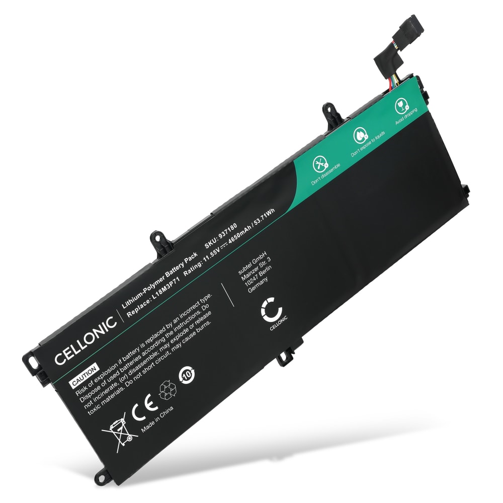1x Batteri for Lenovo Thinkpad T14 Gen 1, ThinkPad T590, T15 Gen 2, P53s, P15s Gen 2, L18M3P73, L18L3P73, 5B10W13905, L18M3P71 4650mAh 11.55V fra CELLONIC