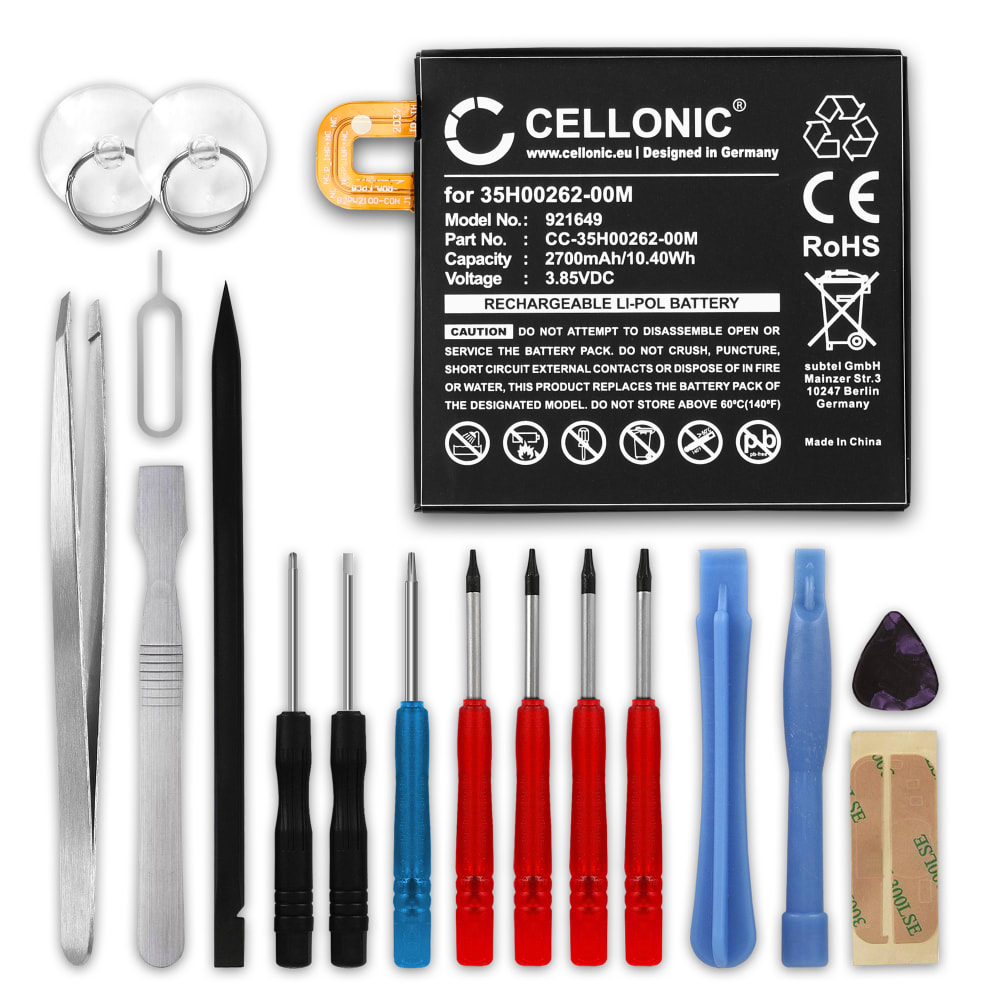 Batteria CELLONIC® 35H00262-00M per Google Pixel Ricambio da 2700mAh + Set di strumento Sostituzione facile con utensili adatti e duraturi