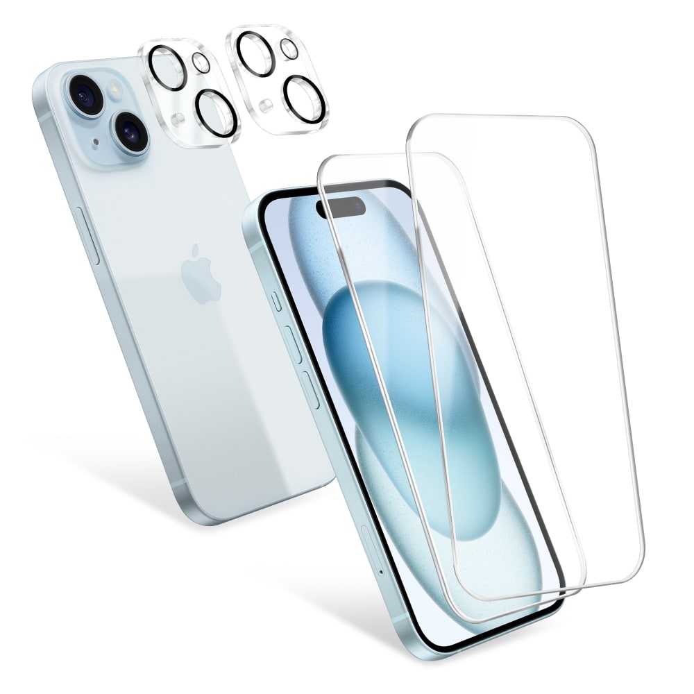 2x CELLONIC skjerm- og kamerabeskyttere til iPhone 15 Plus - 6,7