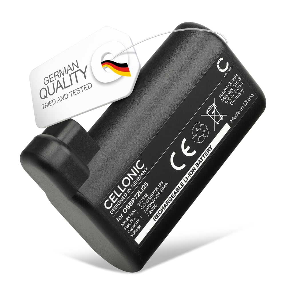 Batteri for Electrolux ERV5210TG, ERV5100IW, ERV5210IW, ERV5100TG, OSBP72LI25, AEG Electrolux Osiris, RX7-1-TM 3400mAh fra CELLONIC