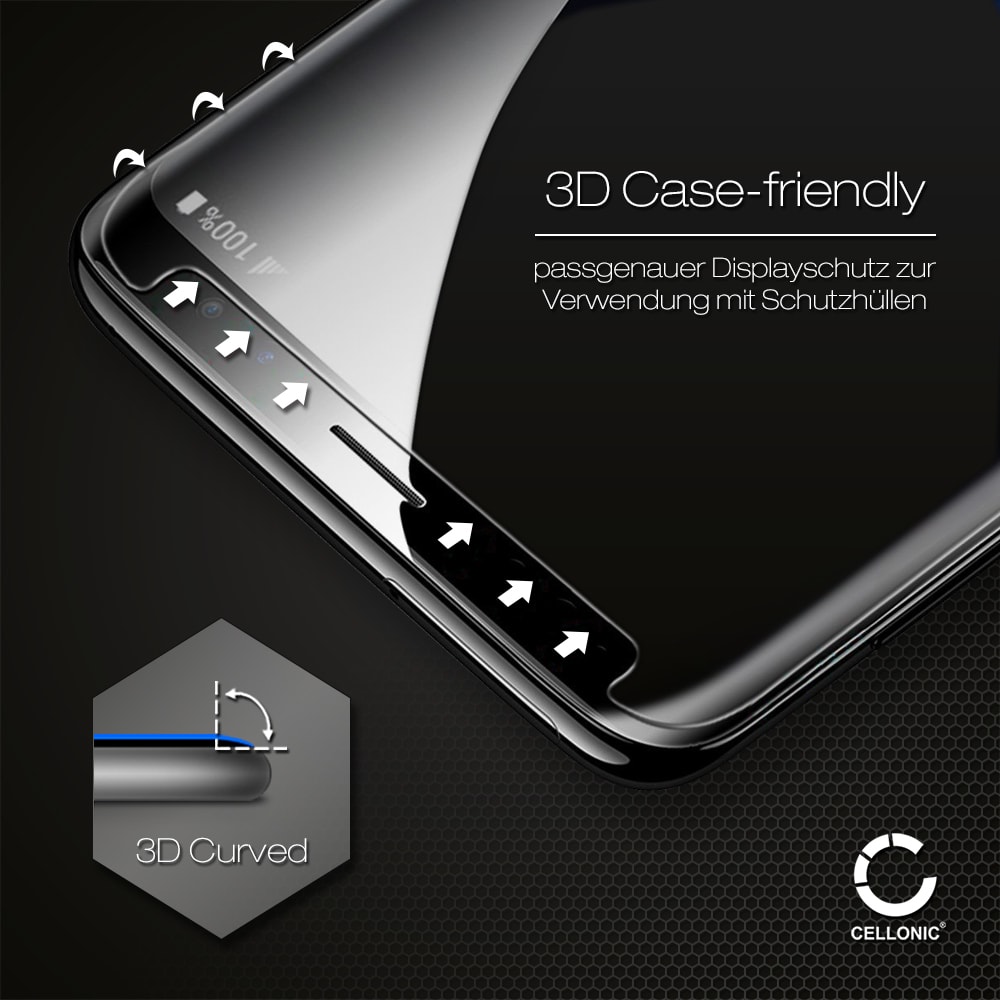 Screen protector glass Xiaomi Redmi Note 7 Global (3D Case-friendly, 9H, 0,33mm, Full Glue) Tempered Glass