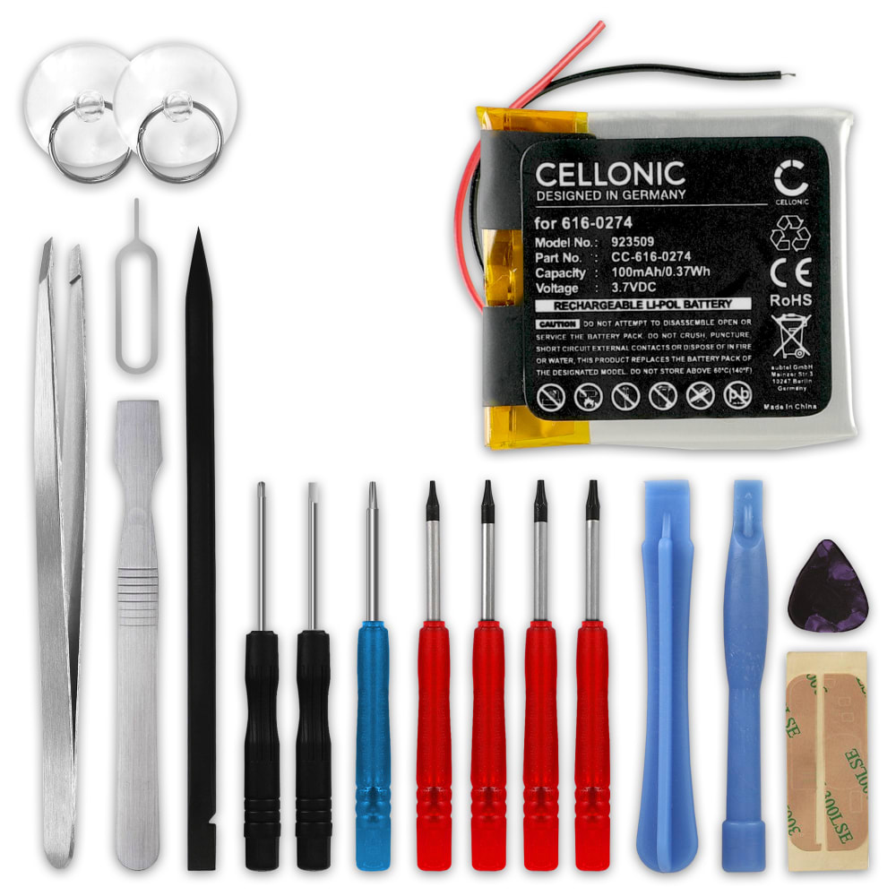 Batteri for Apple iPod Shuffle 2 Gen. (! 1GB !) (A1204) incl. Verktøy - 616-0274,616-0278 (100mAh) reservebatteri