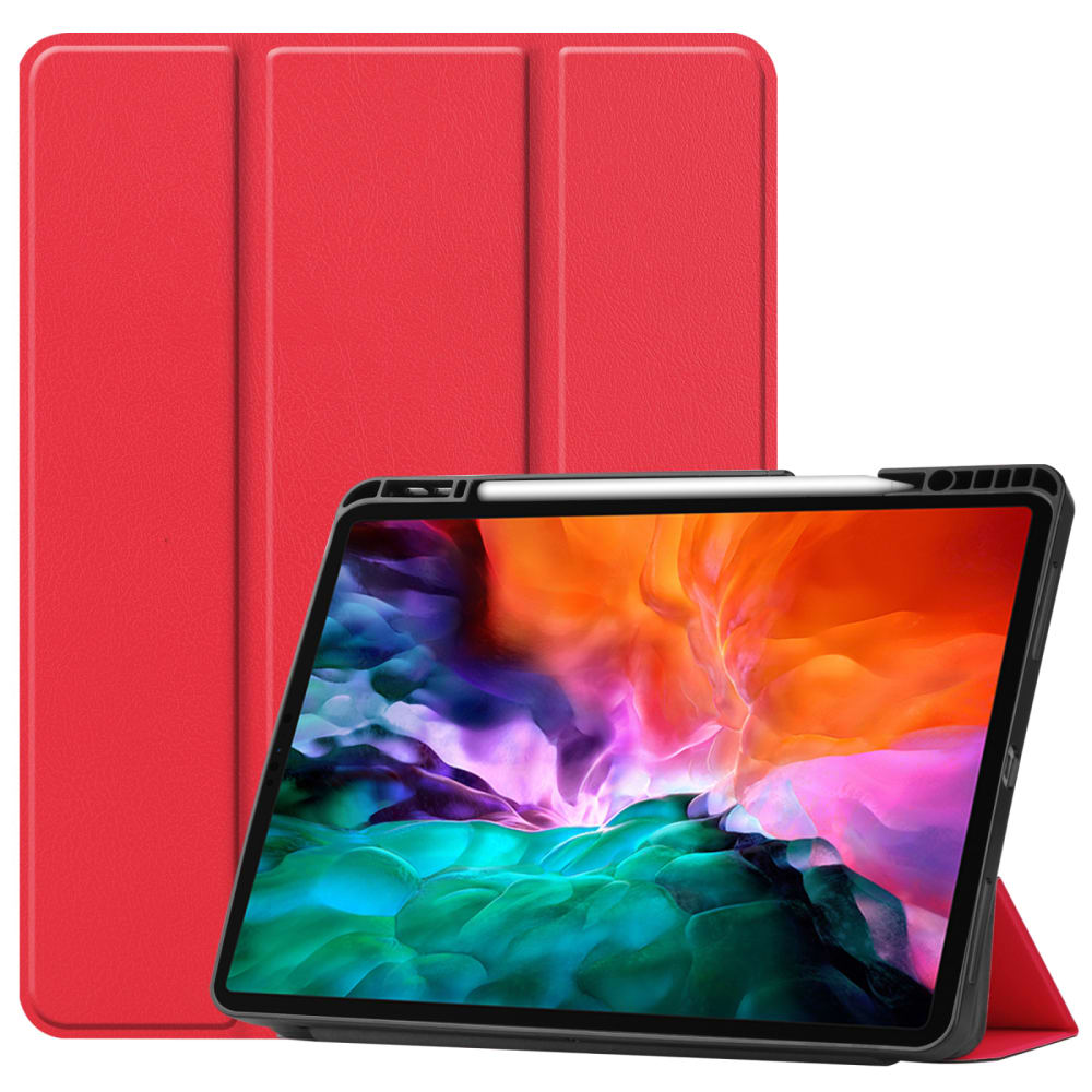 Alfabet Fordøjelsesorgan Vent et øjeblik Smart Case til Apple iPad Pro 12.9 (2021) - A2461 - Kunstlæder, Rød taske  lomme sag