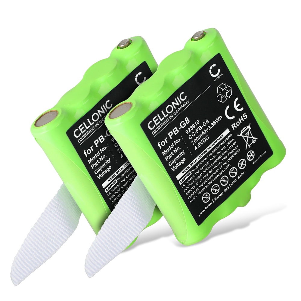 2x PB G6/G8 Batteri för Midland G6, G8, Midland M24, M48, Alan 441 walkie-talkie, tvåvägsradio, portabel radio - 700mAh Laddningsbart ersättningsbatteri eller reservbatteri