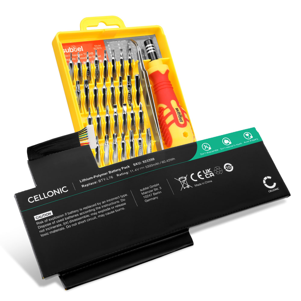 Batteri for MSI GS70 2PE, GS70 2QE, GS70 2PC, GS70 2QD, GS72, BTY-L76 5300mAh 11.1V + Verktøy fra CELLONIC