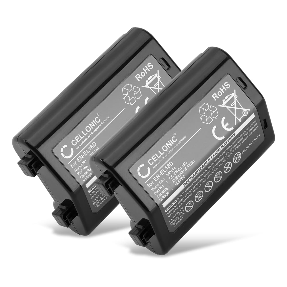 2x Akku kameraan Nikon Z 9 / D6 - EN-EL18D, 3350mAh vaihtoakku