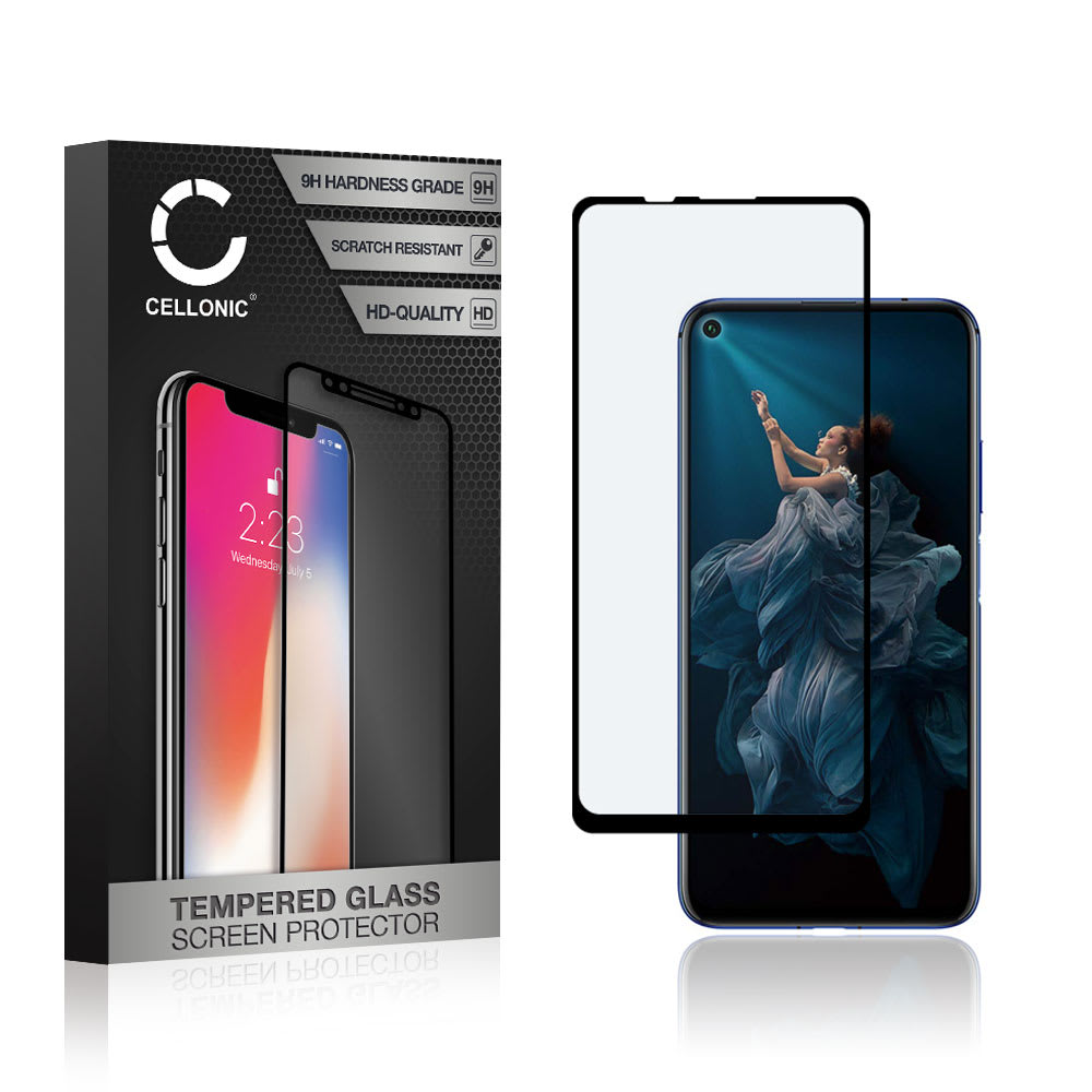 CELLONIC® Display Schutzglas kompatibel mit Huawei Honor 20 Handyglas - 3D Case-friendly 9H 0,33mm Full Glue schwarz - Handy Schutzfolie Displayschutz Glas Folie, Screen Protector Glass