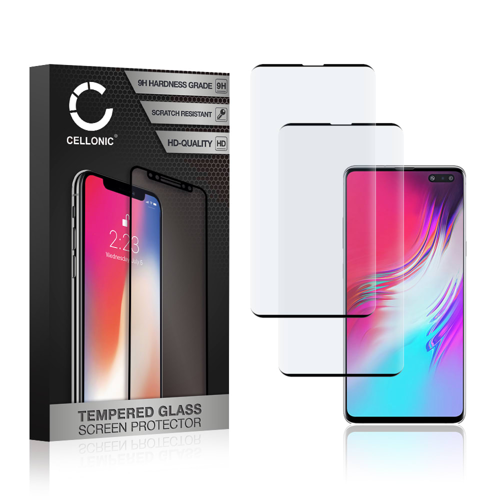 2x Skjermbeskytter glass Samsung Galaxy S10 5G (SM-G977) (3D Case-friendly, 9H, 0,33mm, Edge Glue) Herdet Glass