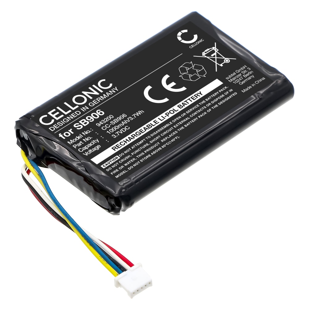 Batteri for Shure MXW1X, MXW6X Transmitter SB906 (1000mAh, 3.7V) fra CELLONIC