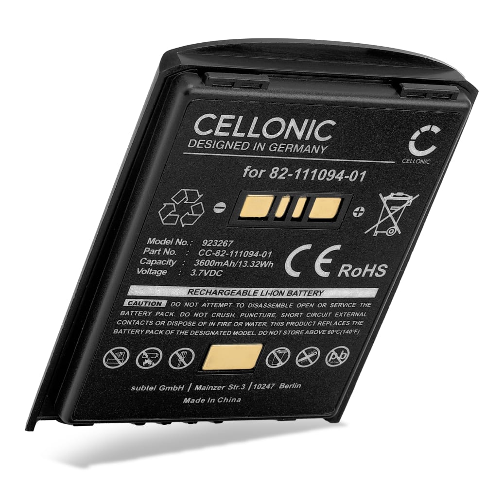 Batteri for Zebra MC67, MC55, MC55A0, MC55N0, MC65, MC5574, MC5590, MC659B - BTRY-MC55EAB02, 82-111094-01 (3600mAh, 3.7V)