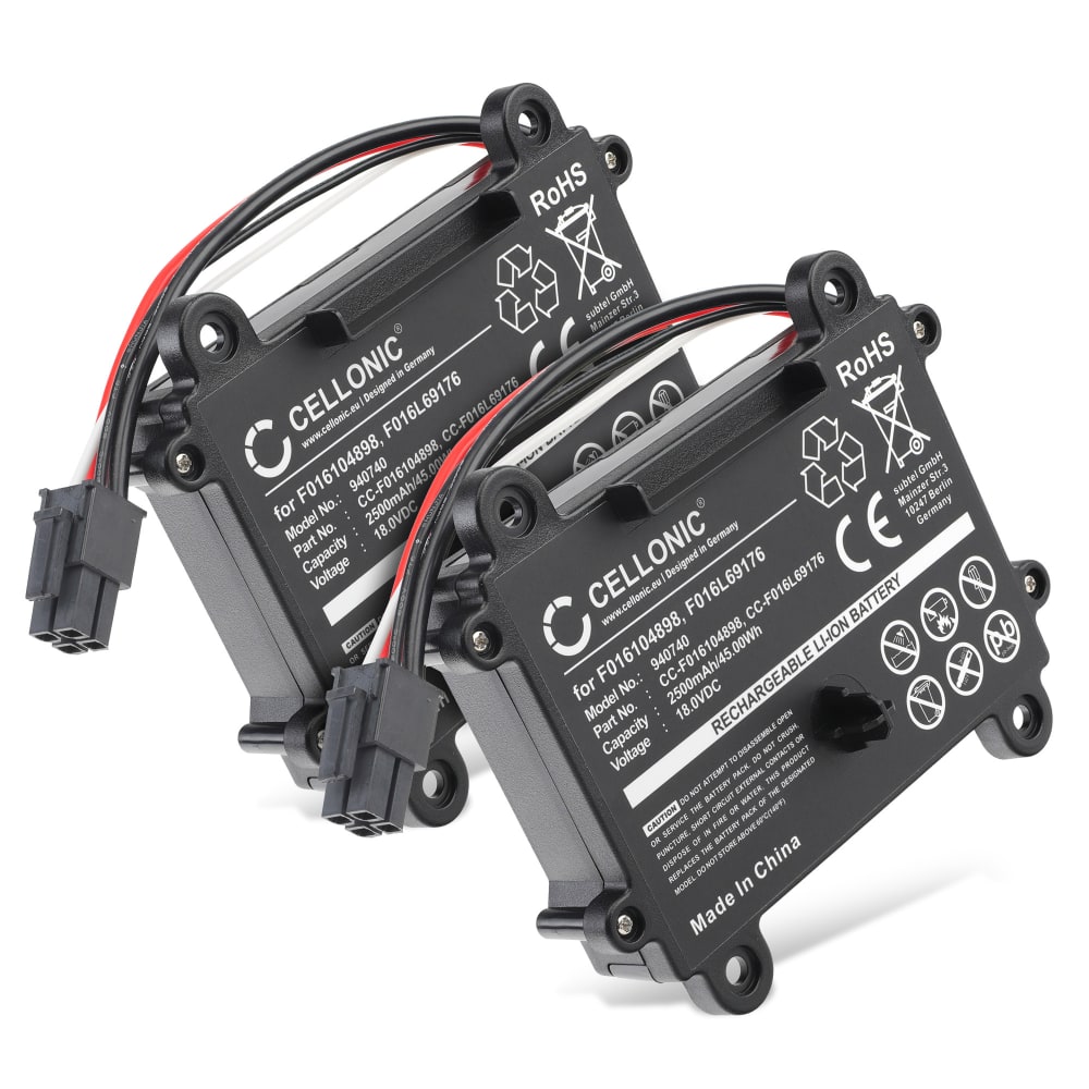 2x Batteri for Bosch Indego 350 Indego 400 Indego M 700 Indego M plus 700 Indego S plus 350 2500mAh fra CELLONIC