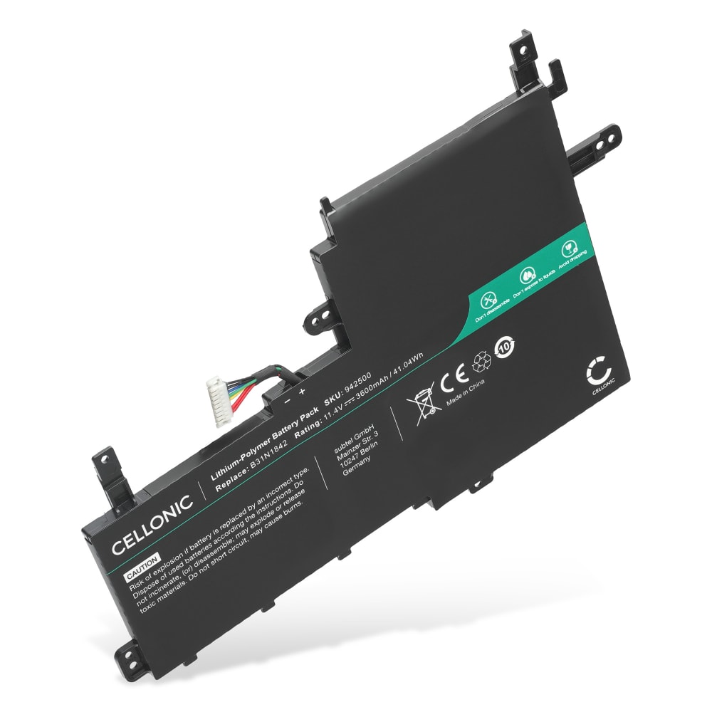 Batteri for ASUS VivoBook 15 M513, X513, S513EA, Go, S15 S531, S15 X531, Pro 14 OLED, S15 S533, S15 S530, ASUS B31BmE1 3600mAh 11.4V fra CELLONIC