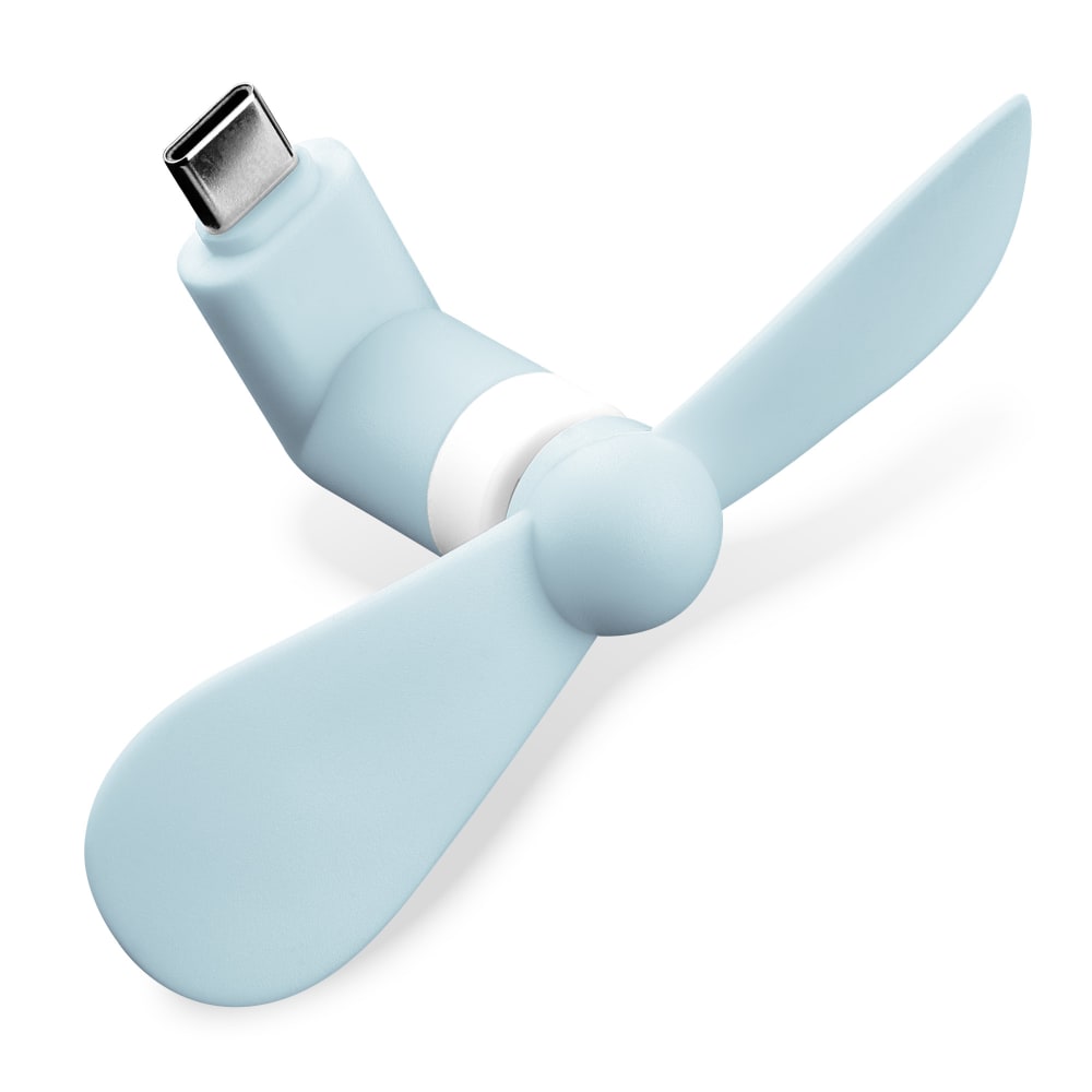 CELLONIC USB C Phone Fan for Smartphone, Mobile Phone, Tablet, Switch - Cute & Powerful Type C OTG Plug In Mobile Fan - Mini, Portable Travel Fan - Blue