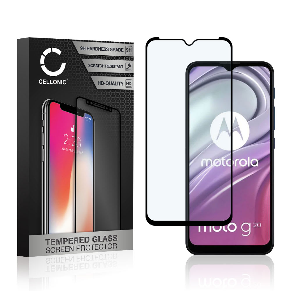 CELLONIC® Display Schutzglas kompatibel mit Motorola Moto G20 / Moto G50 Handyglas - 3D Full Cover 9H 0,33mm Full Glue schwarz - Handy Schutzfolie Displayschutz Glas Folie, Screen Protector Glass