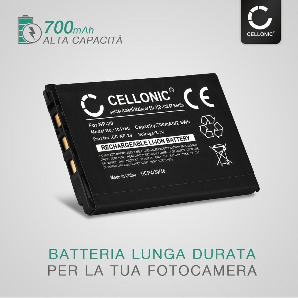 NP-20 NP-20DBA batteria 700mAh per Casio