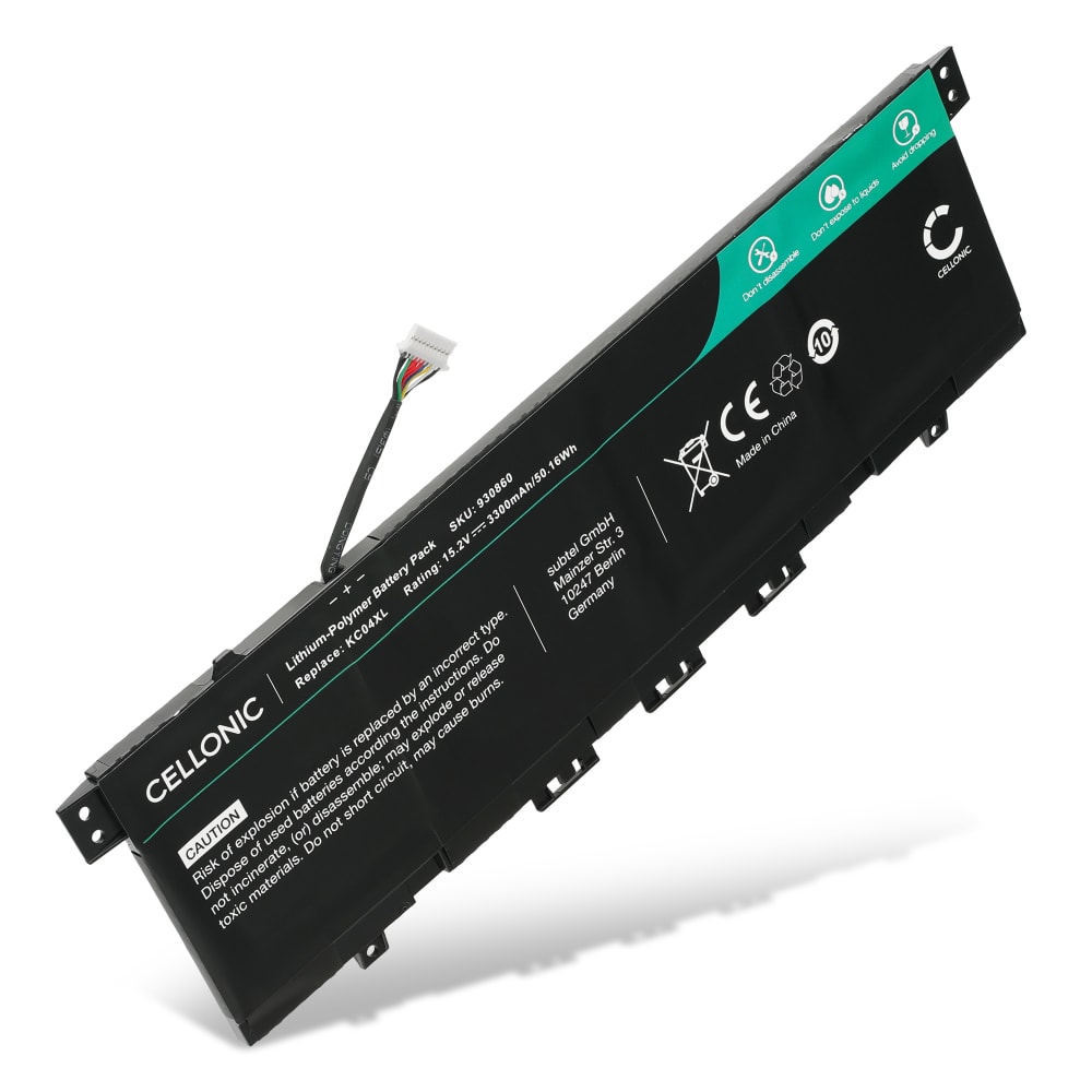 Batteri for HP Envy 13-AH, 13-AQ, x360 13-AG, KC04XL, KC04053XL 3300mAh 15.2V fra CELLONIC