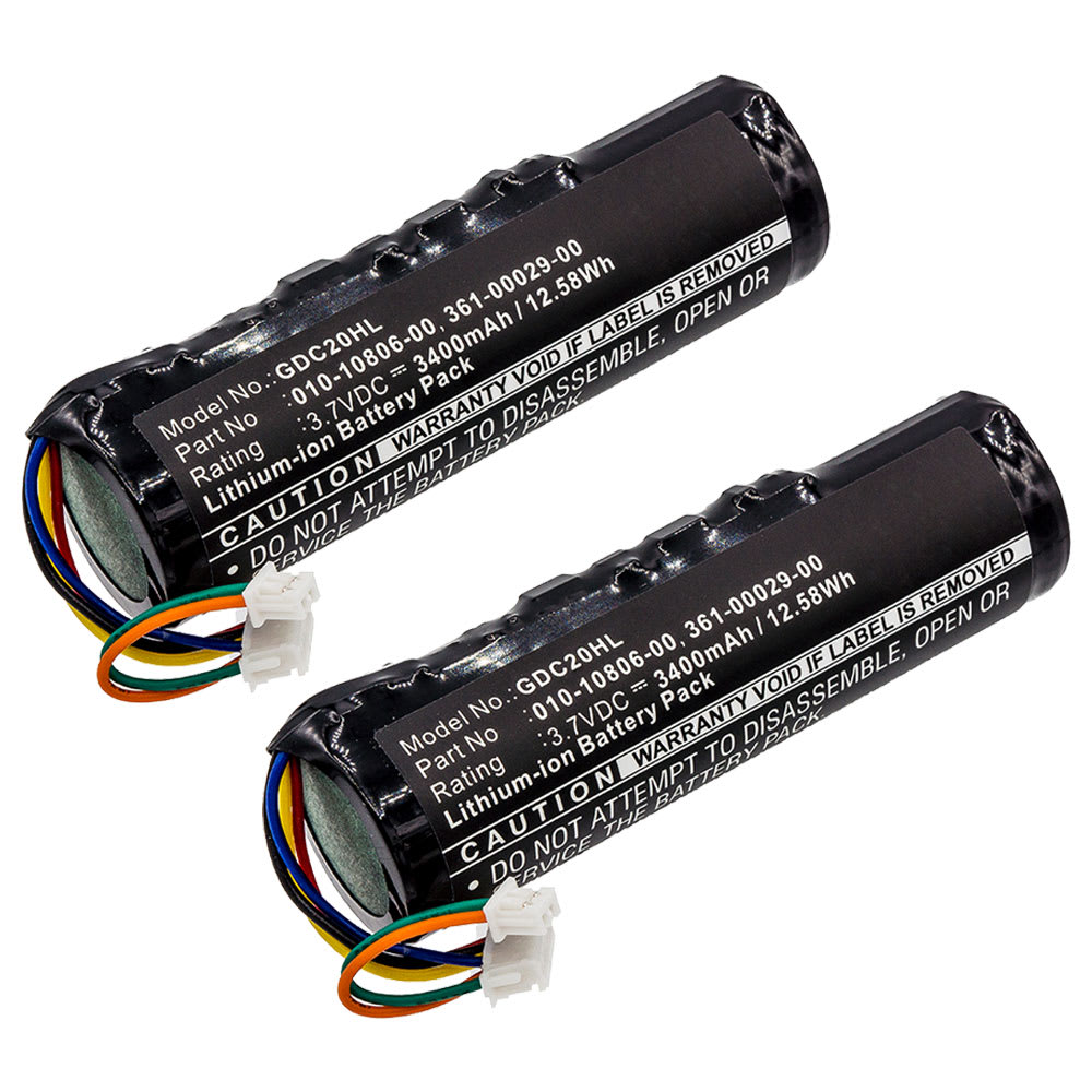 2x 010-10806-20 Batteri för Garmin Astro DC20, DC30, DC40, Dog Tracking hundhalsband, tracker, antiskallhansband m.fl. - 3400mAh Laddningsbart ersättningsbatteri eller reservbatteri