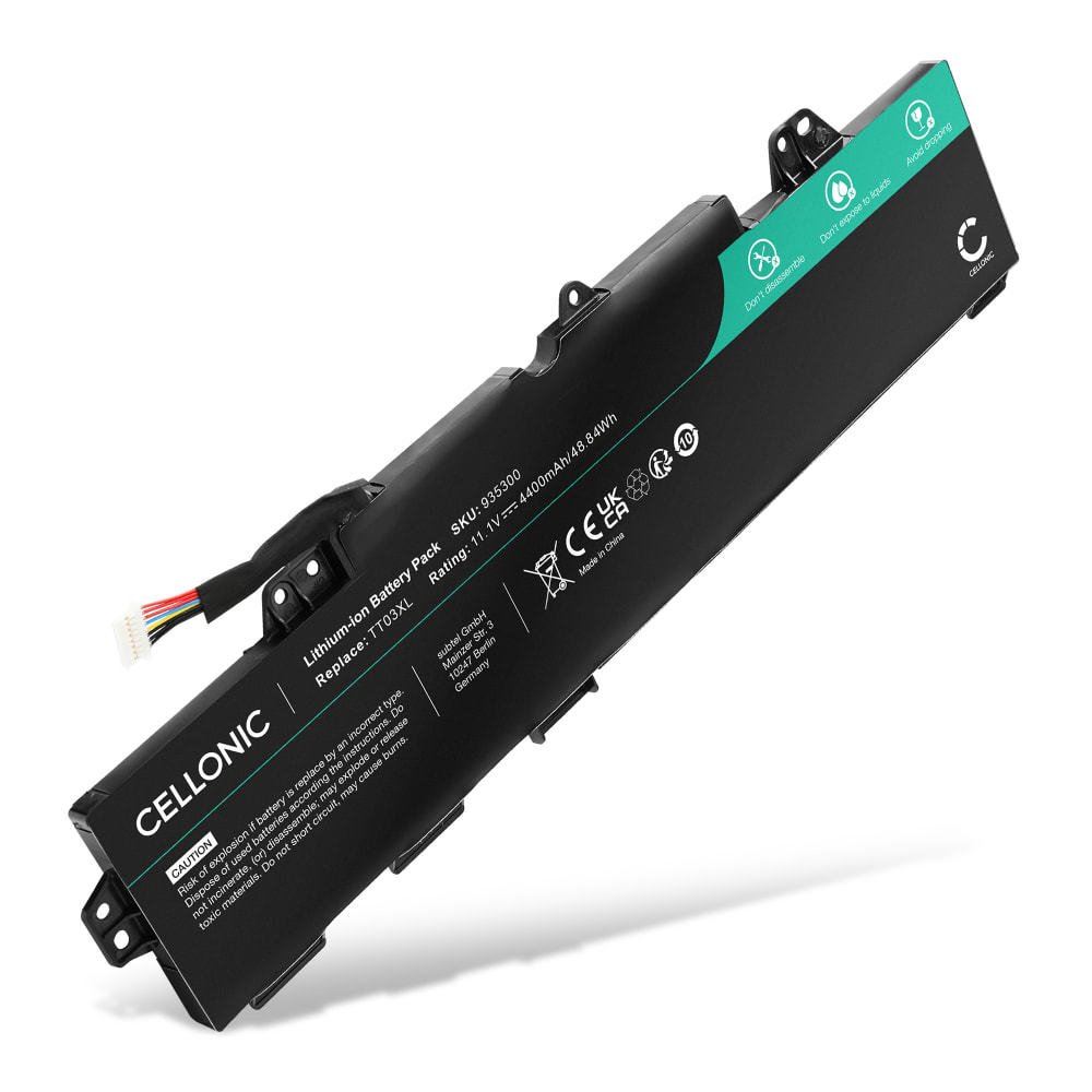 Batteri for HP EliteBook 850 G5, 850 G6, 755 G5, ZBook 15U G5, TT03XL, 3RS08UT, TT03056XL 4400mAh 11.1V fra CELLONIC