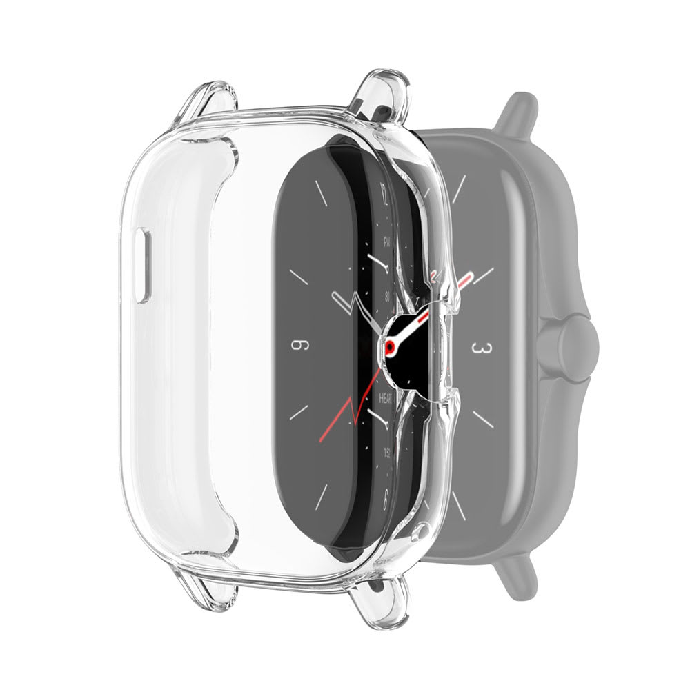 subtel® Schutzhülle für Amazfit GTS 2 Bumper Case für 360° Schutz v. Gehäuse u. Touch Bildschirm - Smartwatchcase, Hülle Protector, Transparent