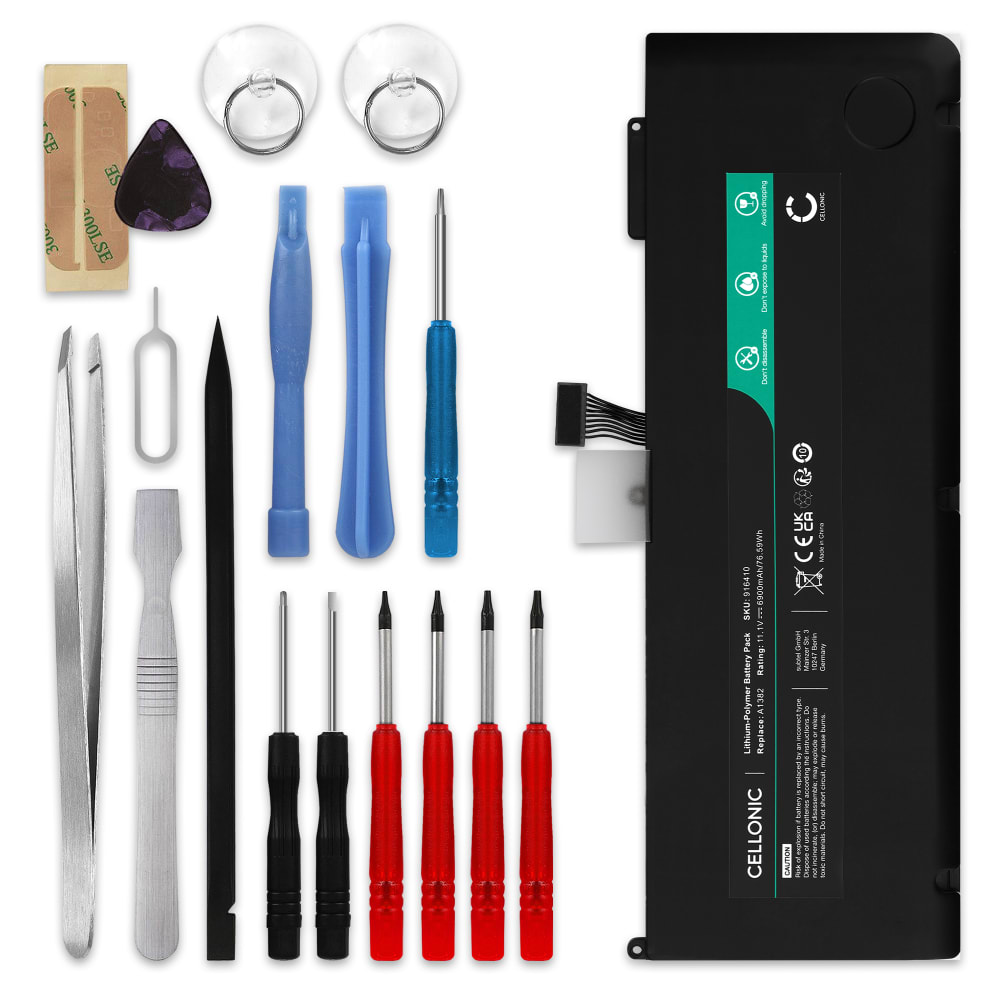Batteri for Apple MacBook Pro 15 - A1286 (2011-2012), A1382, 661-5844 6900mAh 10.95V + Verktøy fra subtel