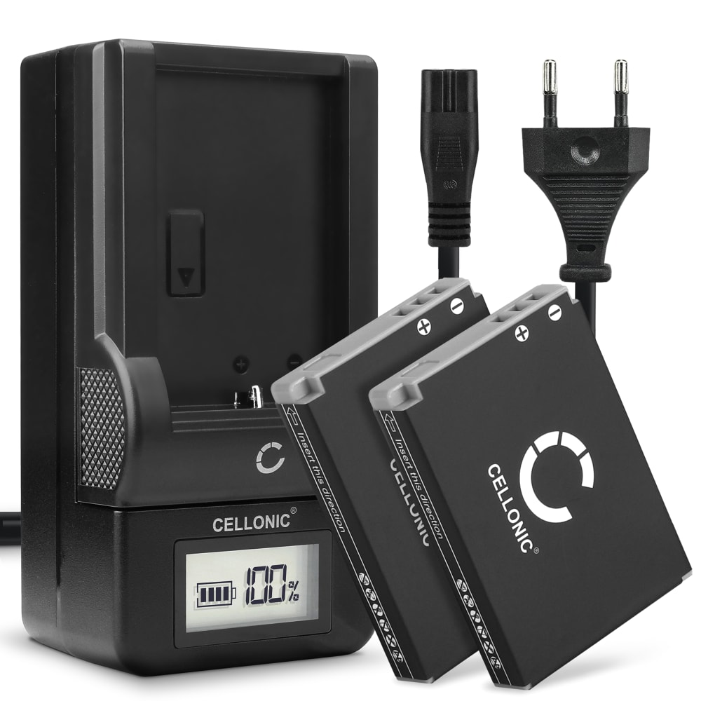 2x Batteri for Canon S110 S100 SX230 HS SX220 HS SX210 IS SX200 IS SD790 IS SD880 IS SD870 NB5L Kameraer 1120mAh + Lader fra CELLONIC