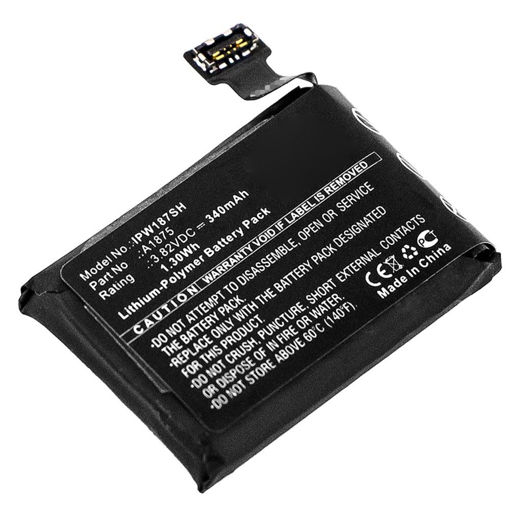 A1875 Battery for Apple Watch 3 GPS (42mm) Sport Fitness Tracker Smartwatch Battery Replacement - 340mAh 3.82V Lithium Polymer