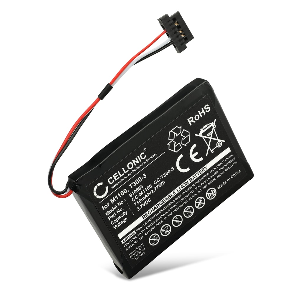 Batteri til Mitac Mio 4190 Mio Moov 500 Mio Moov 510 Mio Moov 560 Mio Moov M400 Mio Moov M405 Mio N177 - 338937010172,T300-3 (750mAh) Reservebatteri