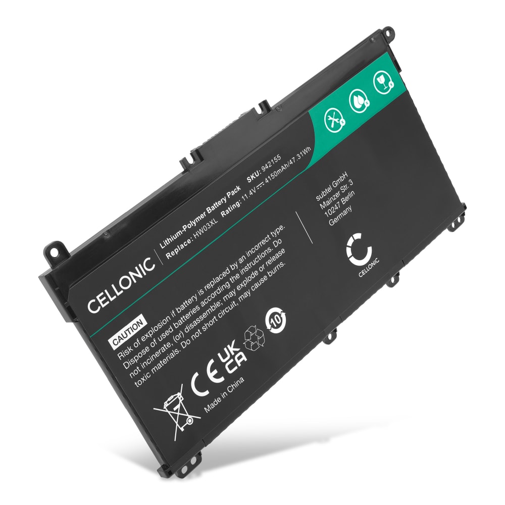 Batteri for HP Pavilion HP Pavilion 15-EG, Pavilion 15-CR, P15-EH, 255 Gen 9, 255 Gen 8, 240 Gen 9, 245 Gen 9, HW03XL 4150mAh 11.4V fra CELLONIC