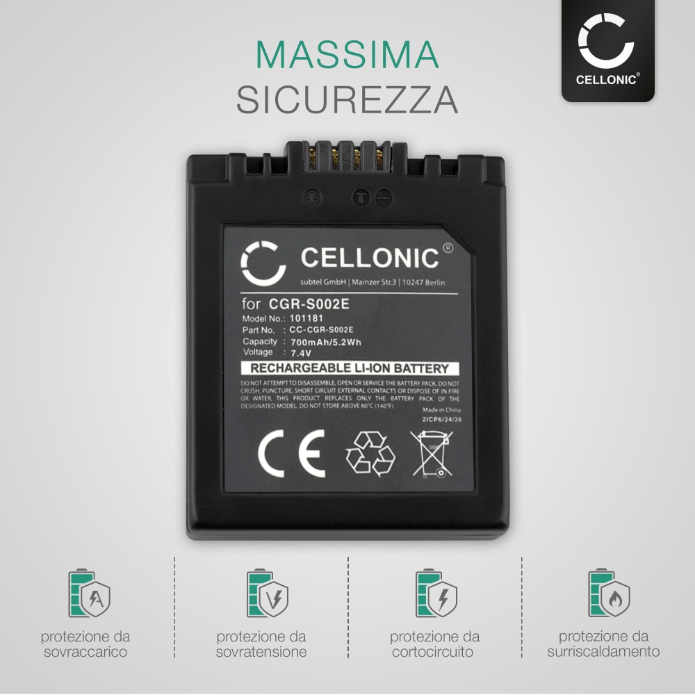 Batteria PowerQ Per Panasonic KX-TU301 700mAh 3.7V P/N CGA-LB102 - Foto 8