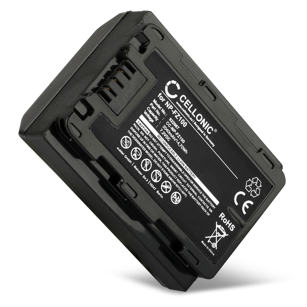 Batteri for Sony Alpha 7 IV, A6700, A6600, A7C, A7S III, A7R III, A1, A9, 2040mAh fra CELLONIC