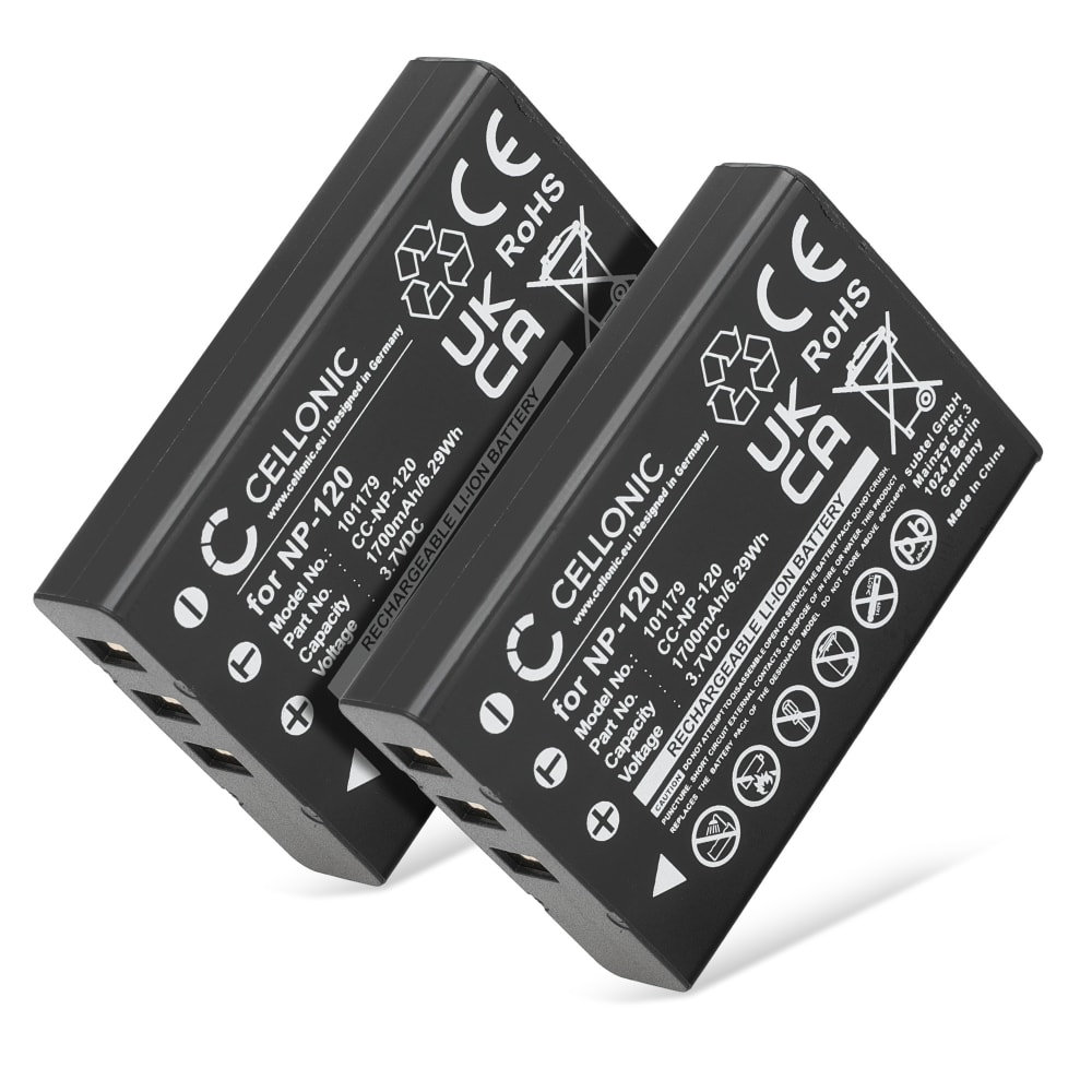 2x Batteri for Besteker Pro 4K AC1, Ordro HDV-D320, HDV-D325, HDV-D395, HDV-D80S fra CELLONIC