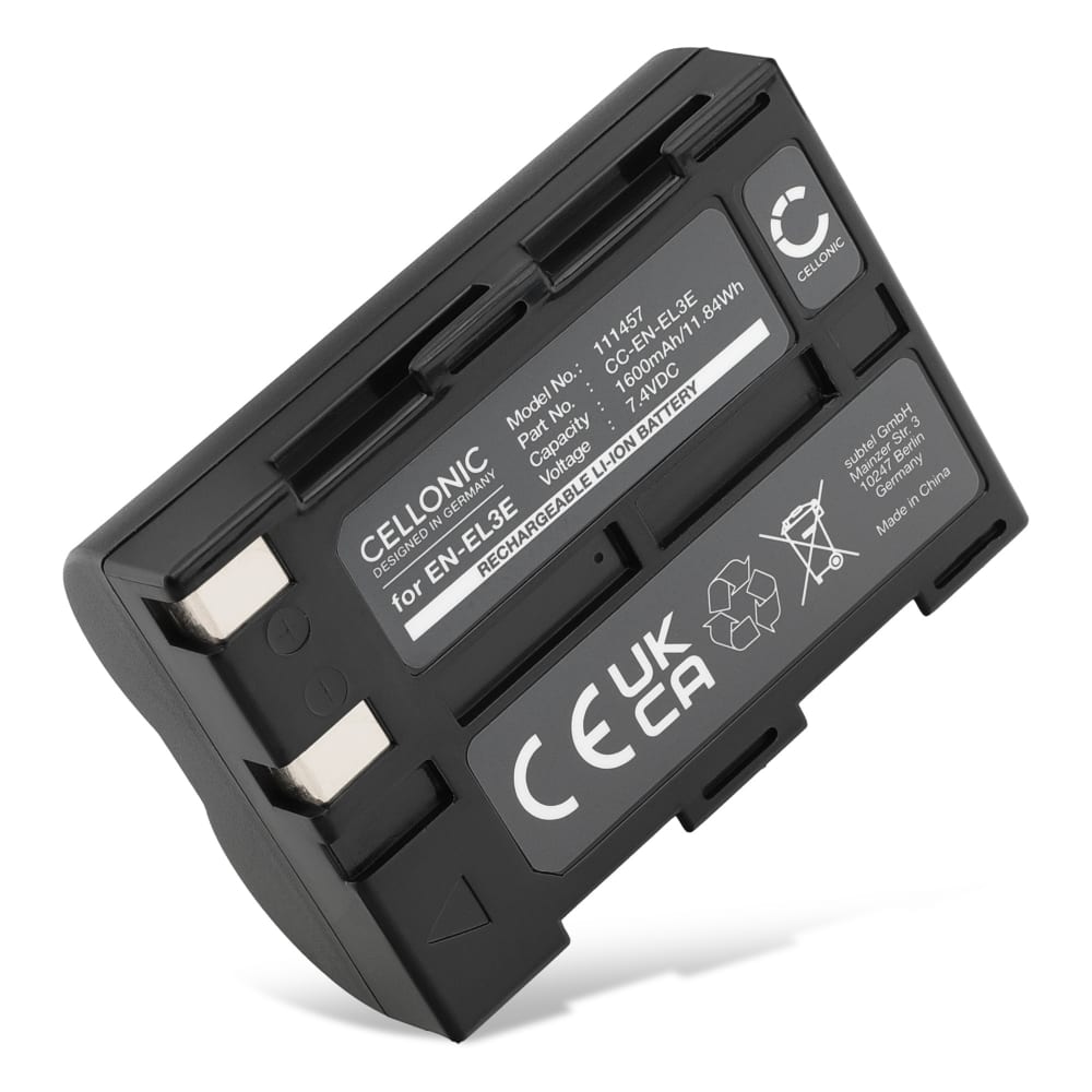 Batteri for Nikon D100 D50 D70 D70s EN-EL3 / EN-EL3a (1600mAh, 7.4V) fra CELLONIC