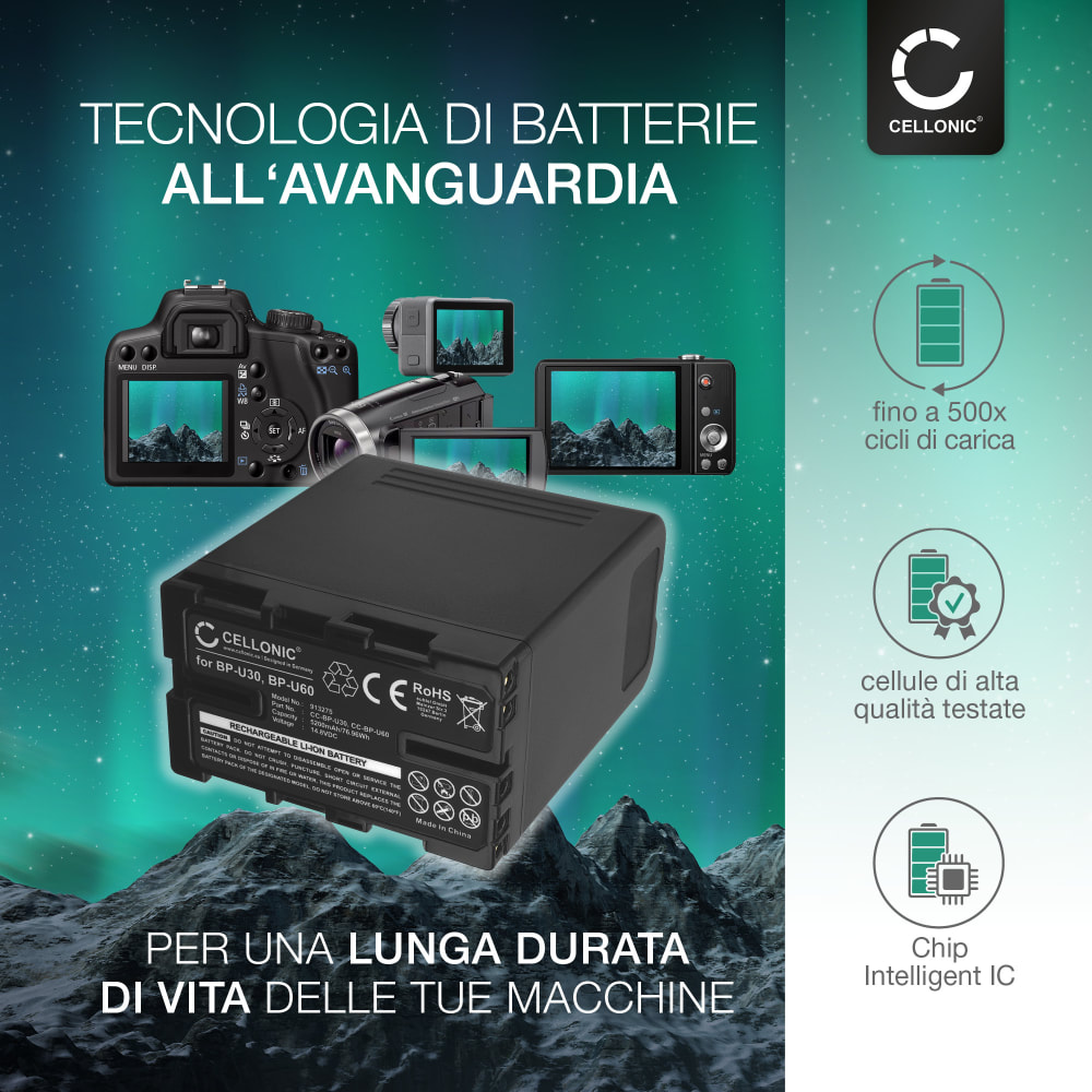 Batteria Ricambio DSTE BP-U60 Compatibile Sony - Per Videocamere PMW-EX1, EX3, F3, PMW-100, 14.4V