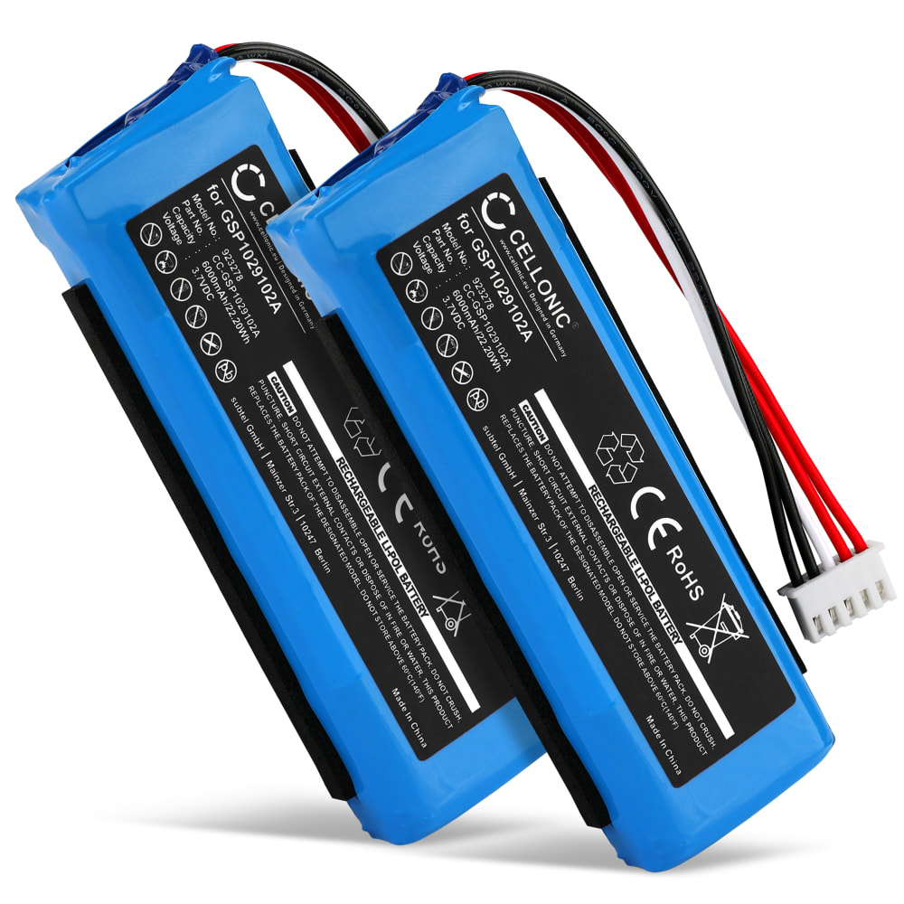 2x Battery for JBL Charge 3 (2016) 6000mAh from CELLONIC