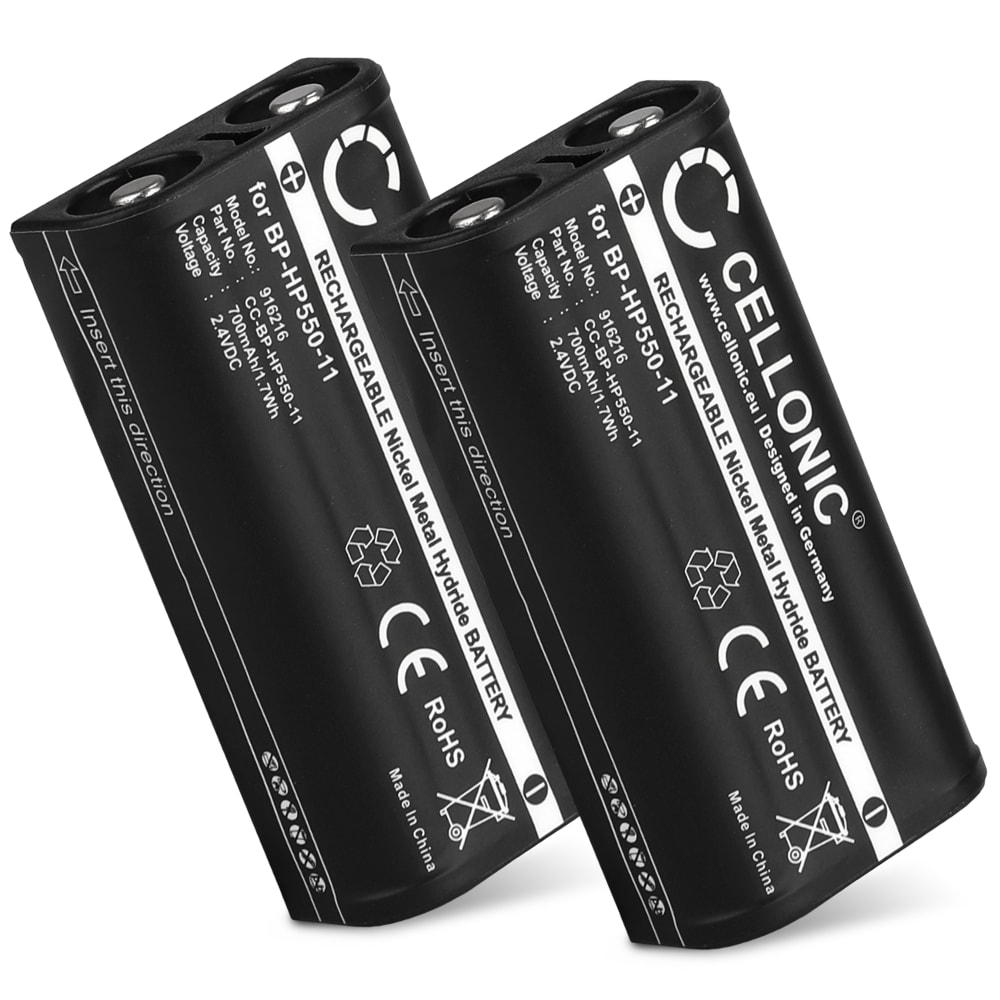 2x BP-HP550-11 Batteria di ricambio per Sony MDR-RF811RK, MDR-RF855RK, MDR-RF810R, MDR-RF811R 700mAh , pila sostitutiva per cuffie, apparecchi, headset, auricolari