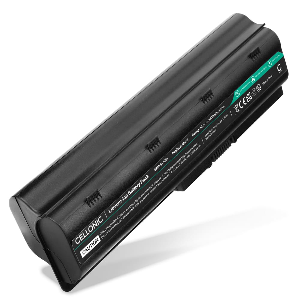Battery for HP Envy 17-1000, 2200, 650, G62, Pavilion G6t-2200, G6z-1c00, G6z-1d00, G6-2200, Presario CQ57, CQ58, MU06 10.8V 8800mAh from CELLONIC