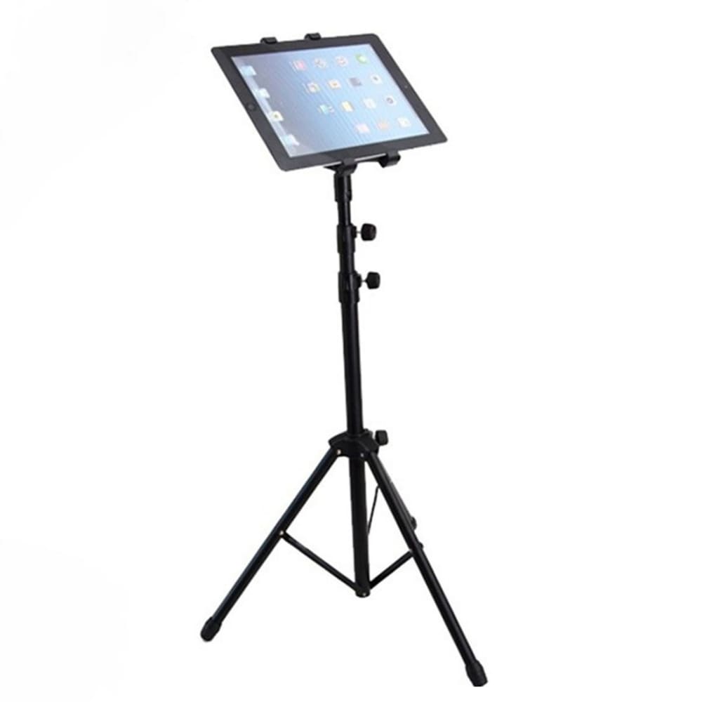 Bodenständer aus Aluminium für iPad / iPad mini, Samsung Galaxy, Huawei Mediapad, schwarz - Universal Halterung, Tripod, Standhalterung, Tabletständer