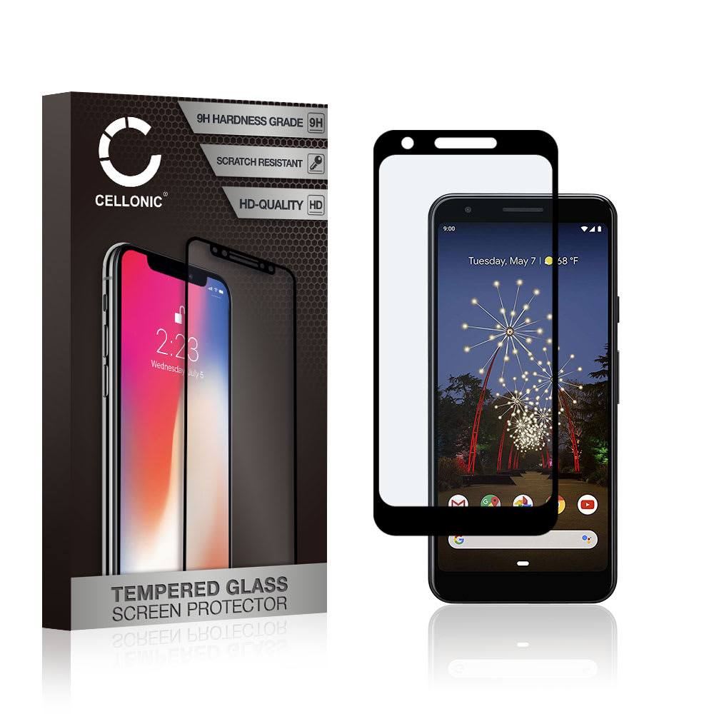 Vetro temperato CELLONIC® per Google Pixel 3a XL, screen protector (3D Case-friendly 9H 0,33mm Edge Glue) nero Pellicola salva schermo per telefono cellulare smartphone