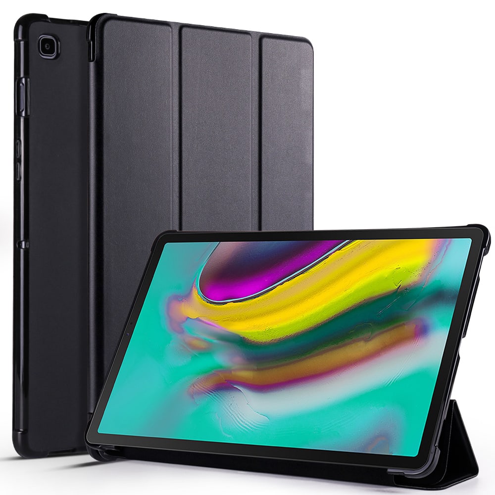 Flip Cover tablet hoes compatibel met Samsung Galaxy Tab S5e 2019 (SM-T720 / SM-T725) tablethoes met bumper en standaard / standfunctie - Kunstleer zwart staande klaphoes bookstyle - touchscreen