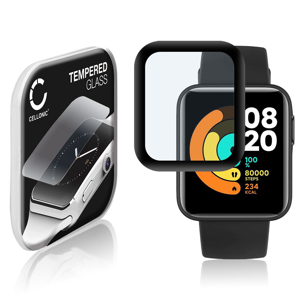Skjermbeskytter glass Xiaomi Mi Watch Lite (3D Full Cover, 9H, 0,33mm, Full Glue) Herdet Glass
