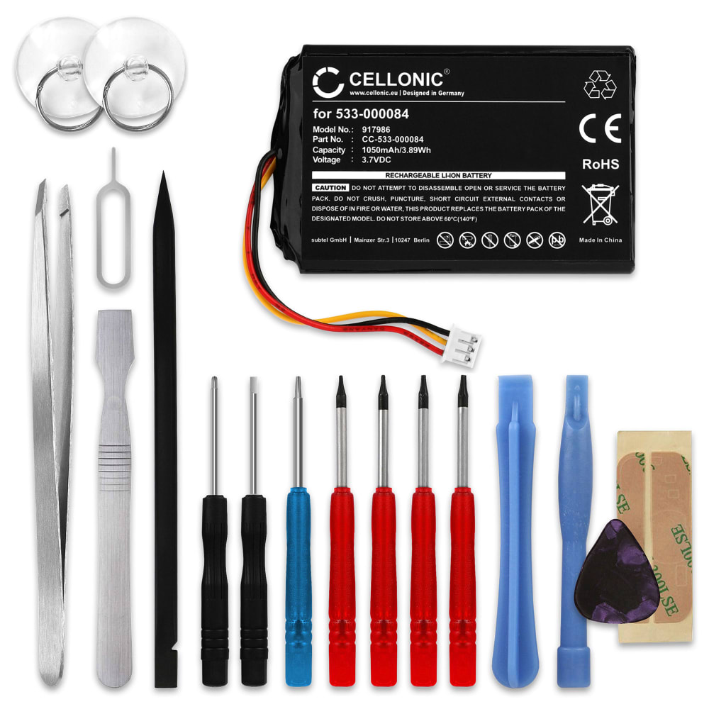 Batteri for Logitech Harmony Touch, Harmony One, Harmony Ultimate, 915-000198 1050mAh + Verktøy fra CELLONIC